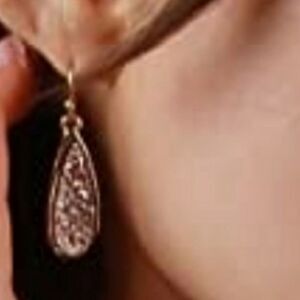 CATHERINE MALANDRINO GOLD &JEWEL EMBELLISHMENTS DROP WOMEN"S EARRINGS